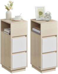 VASAGLE Set 2 noptiere, Rosa, Bej natural, 25x30x65cm (LET856N01V2)