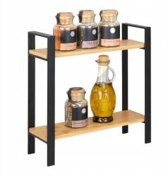 WENKO Konyhai Fűszertartó Polc Kétszintes Fém Bambusz 32X33X11 Wenko ( 53029100)