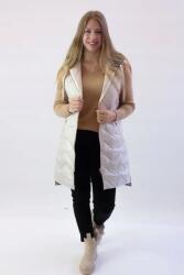  Hosszú kapucnis mellény bézs 48-as