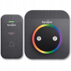 Spreest Vezeték Nélküli Kapucsengő Elemes Kapuhoz Vízálló Külső (Dzwonek bezprzewodowy M01-G06-GY 1T1R Czarny)