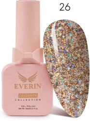Everin Oja Semipermanentă Everin Celebrity 15 ml - 26 Golden Holo Glitter | Strălucire & Rezistență (CELE-26)