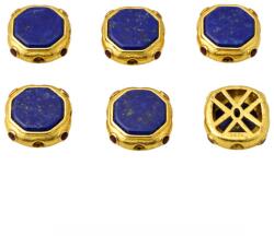  Charm Lapis Lazuli 11x10x5 mm - Argint 925 Aurit - 1 Buc