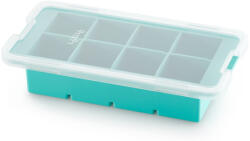  Lékué XL Square Ice Cube Tray extra nagy négyzetes jégkockatartó forma, platina szilikon, türkiz