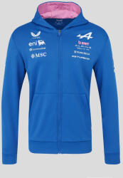  Alpine kapucnis pulóver, teljes hosszúságú cipzárral, csapat, kék - XS