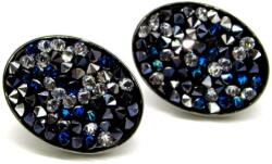 ROCKOS OVÁL BEDUGÓS FÜLBEVALÓ - kék/ezüst (20 mm) (2023011307)