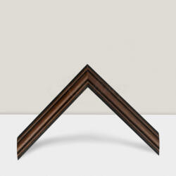 Keretshop 2, 4 cm antik barna-fekete csíkos képkeret klasszikus profil EGYEDI MÉRETBEN 44/10 (KS987886)