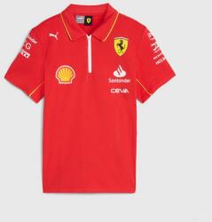  Ferrari galléros póló, Puma, csapat, gyerek, piros, 2024 - 116