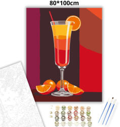 Tequila Sunrise koktél - számfestő készlet - 80×100 cm (Keret nélkül)
