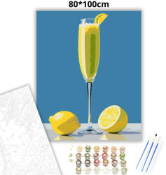  French 75 koktél - számfestő készlet - 80×100 cm (Keretre feszítve)