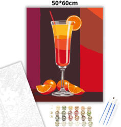  Tequila Sunrise koktél - számfestő készlet - 50×60 cm (Keretre feszítve)