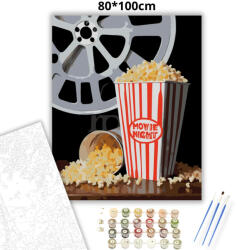  Mozis popcorn - számfestő készlet - 80×100 cm (Keret nélkül)