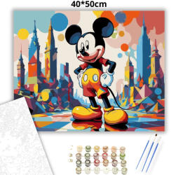  Vagány városi egér - számfestő készlet - 40×50 cm (Keretre feszítve)