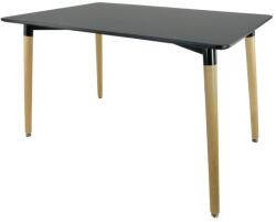 Chomik Modern étkezőasztal fekete asztallappal és fa lábakkal FAT1149 - 120 x 80 cm (FAT1149) - kertaktiv