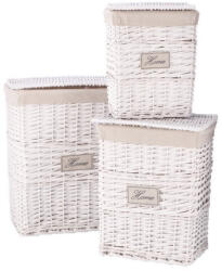 AdTrend Set 3 cosuri rufe, depozitare lemn salcie textil 32 x 20, 5 x 39, 5 cm, 39 x 28 x 44, 5 cm, 46 x 34, 5 x 56 cm (102746)