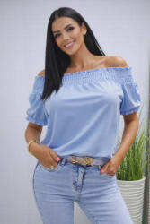  Nagyon csinos vállán és ujján gumírozott felső (babakék) (681598)