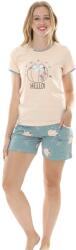 TOTOX Pijama damă 3112, tricou mânecă scurtă + pantalon scurt, Lush