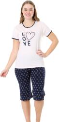 Bella Secret Pijama damă, 5016, tricou mânecă scurtă cu pantalon trei sferturi, Bella Secret