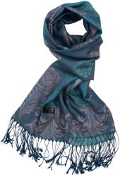 TOTOX Esarfa albastra, Pashma, model trandafir, 170 cm x 70 cm