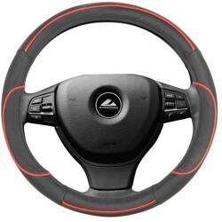 Automax Husa volan neagra cu insertii rosii, 35-37 cm, cauciucata, Automax (9255)