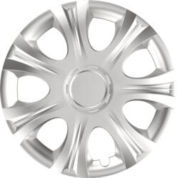 Cridem Set 4 capace roti auto Impulse 15 inch, argintii, din ABS rezistent (VER1513)