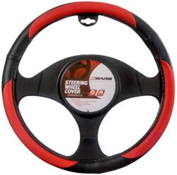 4Cars Husa volan auto 4Cars M 37-39 cm, negru/rosu, aderenta si protectie (4C95347)