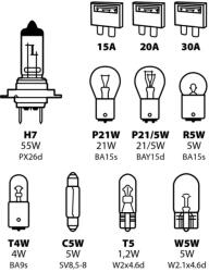 LAMPA Kit becuri si sigurante auto H7 12V 55W, 11 piese, Lampa (LAM58158)