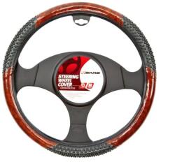 4Cars Manson pentru volan 4Cars, imitatie lemn si masaj, marimea M 37-39 cm (4C92278)