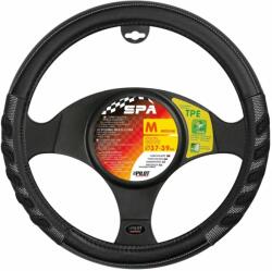 Pilot Husa volan din imitatie piele Spa, M 37-39 cm, negru/gri (LAM32939)