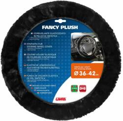 LAMPA Husa volan din blana sintetica Fancy Plush neagra, 36-42 cm (LAM32962)