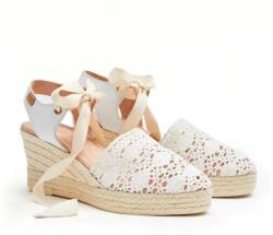 CASTELL 2677 Mari Bolillo Wedge Espadrilles - White (White)