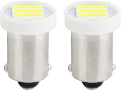 AMiO Set 2 becuri LED auto AMIO BA9S T8.5 12V 0.4W, alb rece, pentru bord si pozitie (AM01097)