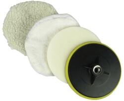 Set polish auto 150 mm, 4 piese, disc si bureti pentru masina de polishat (1717311)
