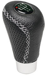 Sumex Nuca schimbator auto universala neagra, imitatie piele, cusatura alba (2505GRW)