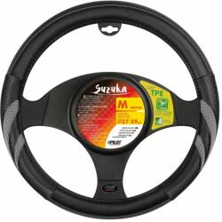 Pilot Husa volan Suzuka din imitatie piele, M, 37-39 cm, negru/gri (LAM32933)