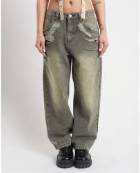The Ragged Priest Дънки The Ragged Priest Women's Crescent Biggie Wide Leg Jeans - Grey