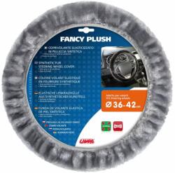 LAMPA Husa pentru volan din blana sintetica Fancy Plush, gri, Ø 36-42 cm (LAM32963)