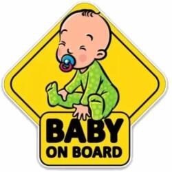 Cridem Autocolant auto Baby on Board 15x11 cm, multicolor, rezistent UV (SLH9040)