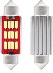 AMiO Set 2 becuri auto LED C5W 36mm Canbus 12-24V, lumina alba 5600K (AM01289)