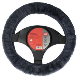 Carpoint Husa volan din lana naturala neagra, 37-39 cm, Carpoint (2510030)