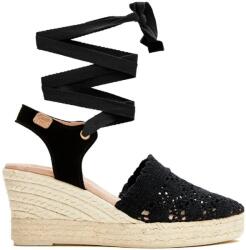 CASTELL 2677 Mari Bolillo Wedge Espadrilles - Black (Black)