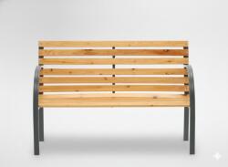 GardenLine Hagyományos fa kerti pad kerettel, háttámlával 120 cm (MEB2790)