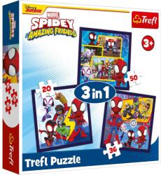 Trefl Spidey și prietenii lui minunați 3in1 34892 Puzzle