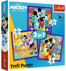 Trefl Compania distractivă a lui Mickey Mouse 3în1 34894 Puzzle