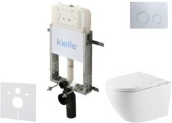 kielle Genesis New - Set pentru montare încastrată, toaletă Oudee, Vortex Rimless+, capac softclose și clapetă Gemini New II, crom lucios 30528SZ59 (30528SZ59)