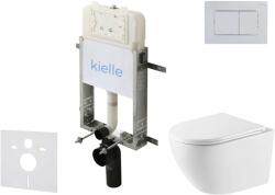 kielle Genesis New - Set pentru montare încastrată, toaletă Oudee, Vortex Rimless+, capac softclose și clapetă Gemini New III, crom lucios 30528SZ62 (30528SZ62)