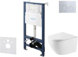 kielle Genesis New - Set pentru montare încastrată, toaletă Oudee, Vortex Rimless+, capac softclose și clapetă Gemini New II, crom lucios 30528SS59 (30528SS59)