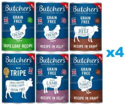 Butcher's Original Mix arome 24x400g sos (vita, curcan) jeleu (pui, miel) pate (rumen, pui si rumen)