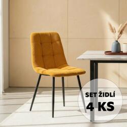  Avenberg Arden étkezőszék szett, 4db, sárga, NB20017