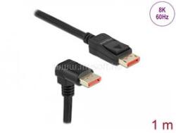 Delock DisplayPort kábel egyenes csatlakozódugóval - csatlakozódugóval 90 ívelt lefelé 8K 60 Hz 1 m (DL87050) (DL87050)