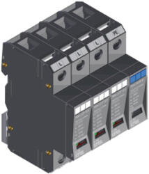 KIWA POm I 3+1 LCF 50 szikraköz+varisztor túlfeszültség levezető 12, 5kA T1+T2 (B+C) 81.140 KIWA (81.140) - lumenet